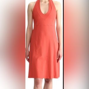 Patagonia Morning Glory Halter Dress w Back Tie in Orange Coral